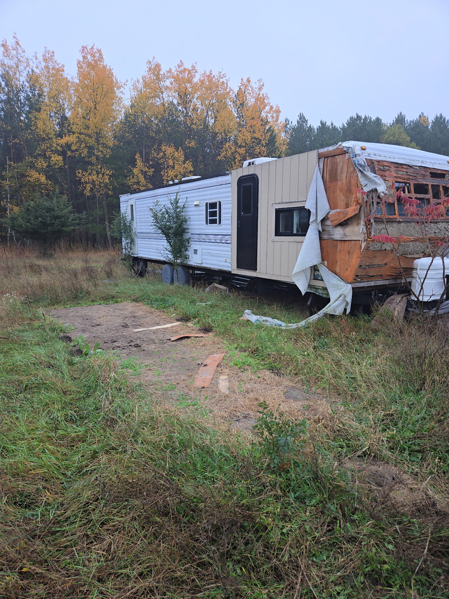 Motor home prepared for dismantling and legal RV disposal