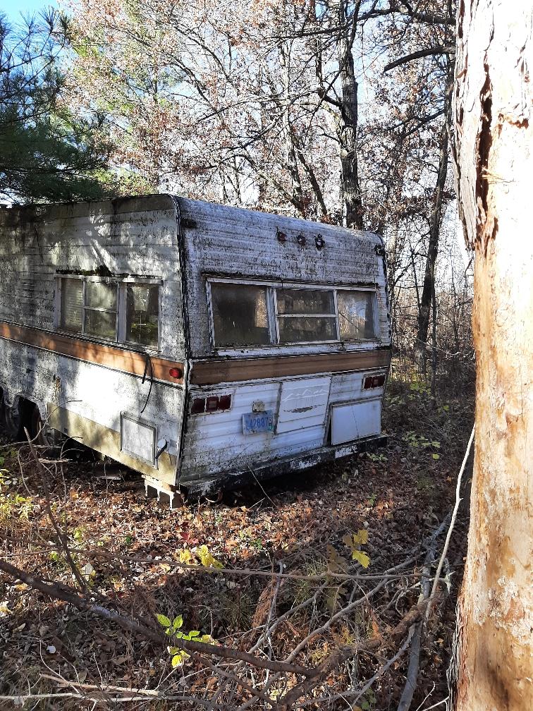 Motor home prepared for dismantling and legal RV disposal